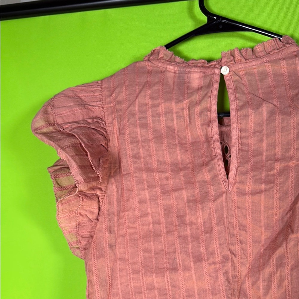 Universal Thread Orange Ruffled Short Sleeve Blou… - image 8